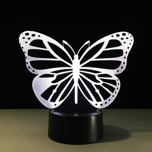 <span class=keywords><strong>Farfalla</strong></span> Camera Da Letto LED Night Light Acrilico 3D di 7 Colori Che Cambiano Tattile Seduta Luci Della Stanza Luce di Sonno - Product Image 5