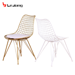ตัวอย่างฟรีโลหะเฟอร์นิเจอร์บ้านที่ทันสมัย Bertoia ชามมณฑลกวางตุ้งออกแบบวินเทจตาข่ายสีขาวสไตล์ยุโรปรูปแบบรถตู้ลวดเก้าอี้ - Product Image 2