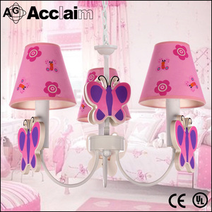 Rose bonbon enfants tissu chaîne <span class=keywords><strong>lustre</strong></span> style ligne papillon suspendus éclairage pour salon - Product Image 2