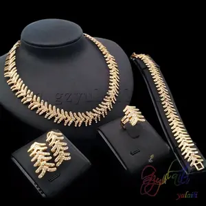 italian gold jewelry sets 18k gold sets women necklace with flower designer gold necklace set