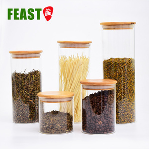 Cocina hermética <span class=keywords><strong>de</strong></span> alimentos personalizada, tuerca <span class=keywords><strong>de</strong></span> té <span class=keywords><strong>de</strong></span> flores con tapa <span class=keywords><strong>de</strong></span> bambú, tarro <span class=keywords><strong>de</strong></span> almacenamiento <span class=keywords><strong>de</strong></span> <span class=keywords><strong>vidrio</strong></span> - Product Image 2