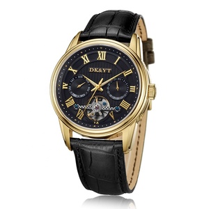 Nuevo Reloj Mecánico para Hombre con Doble Esfera Hueca, Tourbillon, <span class=keywords><strong>Calendario</strong></span>, Correa de Cuero, Resistente al Agua - Product Image 2