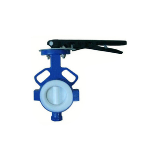 <span class=keywords><strong>Ácido</strong></span> clorhídrico resistente al fuerte corrosivo medio palanca cuatro flúor de grado de alimentos de la válvula de mariposa - Product Image 4