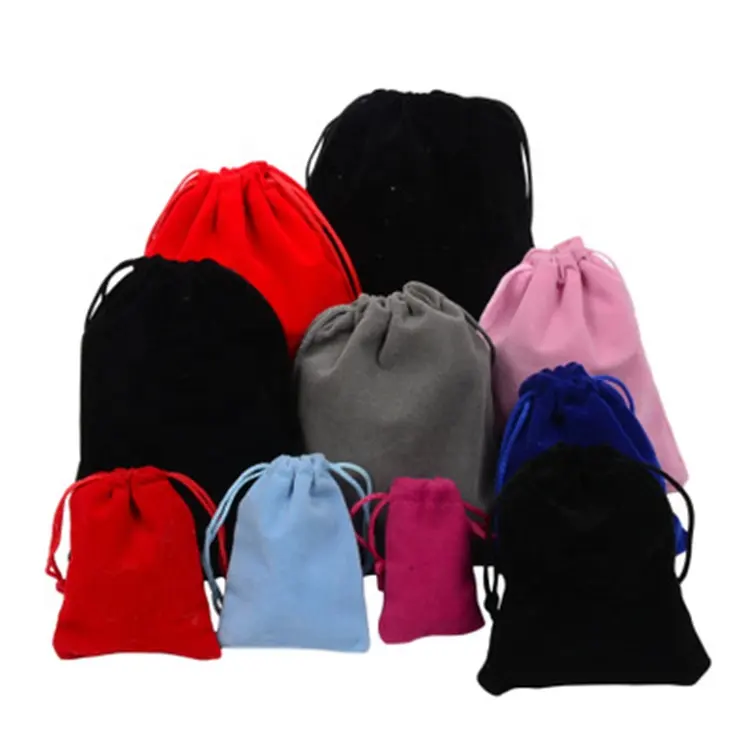 Colorful Small 8x10cm Hat Dust Bags With Draw String Velvet Dice Bag