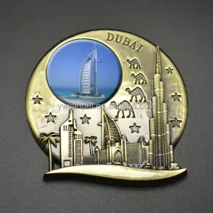 Aimant de réfrigérateur, nouveauté, métal, dubaï, Souvenir 3D, tourisme