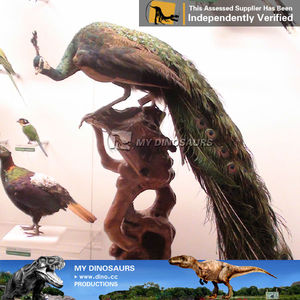 Figurine en résine et fibre de verre, paon taille din-life, modèle d'animal peint, 9 pouces - Product Image 5