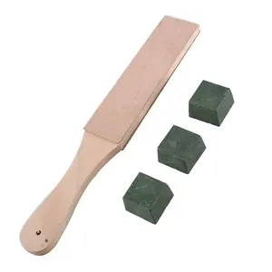 Dụng Cụ Mài Dao Nhà Bếp Rau Tanned Honing Strop Stropping Gỗ Sồi Da Strops Với Hợp Chất Đánh Bóng