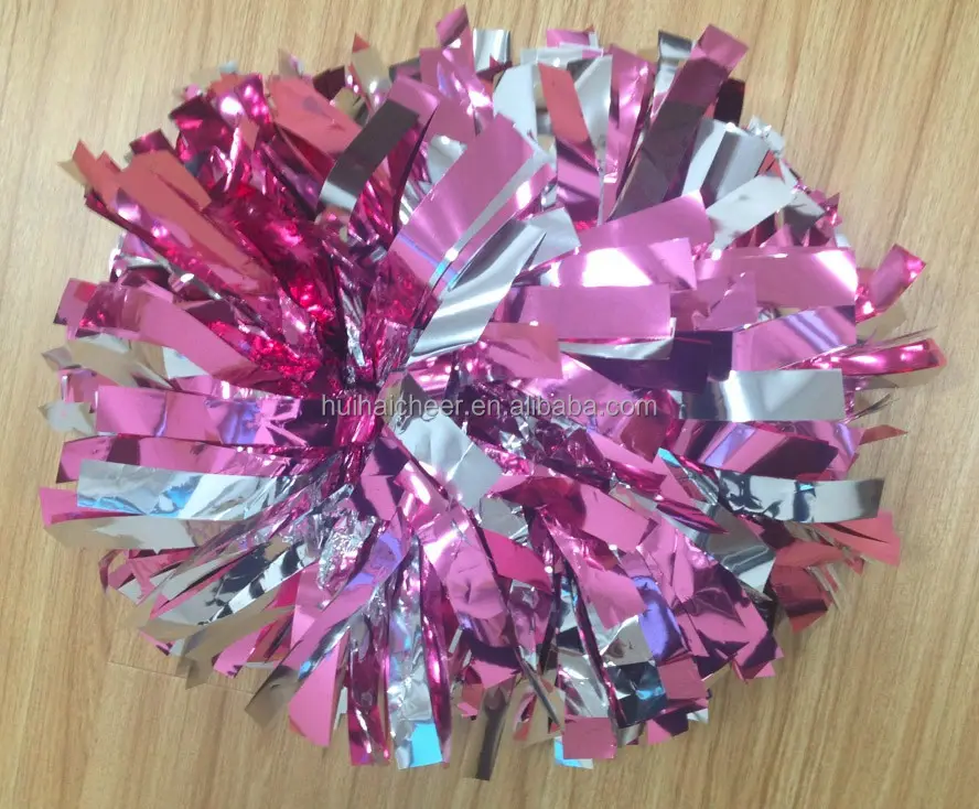 Metallic pink pom pom