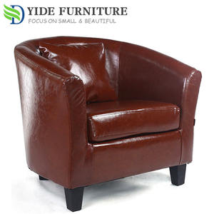 लकड़ी के फ्रेम चमड़े के कपड़े सोफे कुर्सी टब कुर्सी होटल में - Product Image 3