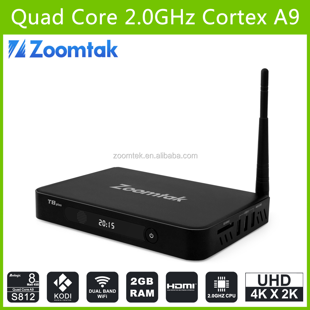 Kodi pré - installé Amlogic S812 quad core 2 G RAM 16 G EMMC smart tv box android