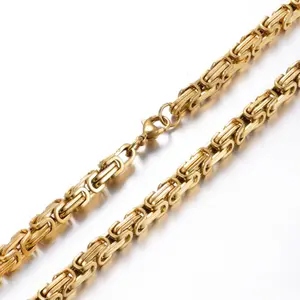 14k pvd gold byzantine chain new gold chain design for men