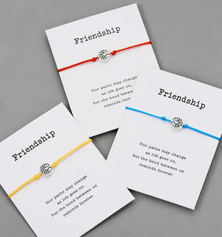 Fashion Adjustable Jewelry Gift Pipitree Life Tree Charm Bracelets Friendship Wish Lucky Red String Bracelets