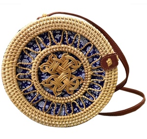 Bolso de mimbre ecológico natural con asa Bolso de mano de mimbre hecho a mano con buen precio Bolso de hombro de mimbre hecho a mano a la moda - Product Image 1