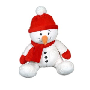 Di alta qualità su misura bianco pupazzo di neve giocattolo per i bambini morbido peluche con cappello rosso regalo di natale riempito con PP cotone