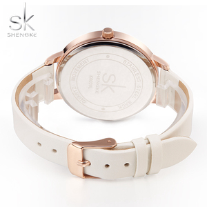 Orologio da <span class=keywords><strong>Donna</strong></span> Shengke di Alta Gamma, Cinturino in Pelle, Movimento al Quarzo, Design Sottile e Casual, Quadrante Effetto Marmo SK - Product Image 5