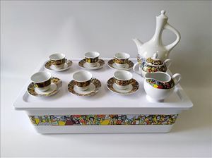 Vassoio <span class=keywords><strong>da</strong></span> Cerimonia del Caffè Etiope Eritreo Oromo Rekebot con Design <span class=keywords><strong>Saba</strong></span> - Product Image 4