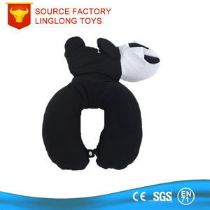 만화 입자 볼스터 라이크라 팬더 곰 U 자형 베개 장난감 2 in 1 입자 변형 베개 - Product Image 3