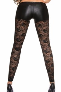 Donne Vita Bassa Sexy Trasparente Del Merletto Dell'unità di Elaborazione Delle Ghette Pantaloni Sottili di Fitness Casual Hollow Out Pantaloni Femminili Dei Pantaloni di Usura del Randello di Notte E7988 - Product Image 5