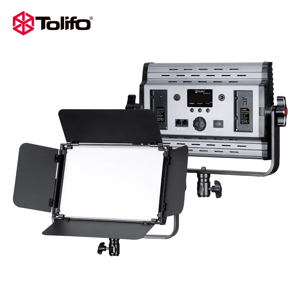 Tolifo-Kit de luz de estudio fotográfico profesional DMX512, 60W, transmisión de estudio de TV, iluminación LED con controlador y soporte en U