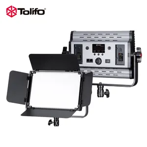 Tolifo kit de iluminação de led para estúdio fotográfico, dmx512 60w, iluminação de tv com controle, suporte u