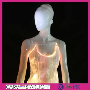 Unique wonder femmes gleamy défilé de mode led vêtements sexy femmes tube tops