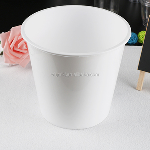 2880ml 99oz Milk White Round Custom Plastic Popcorn Bucket