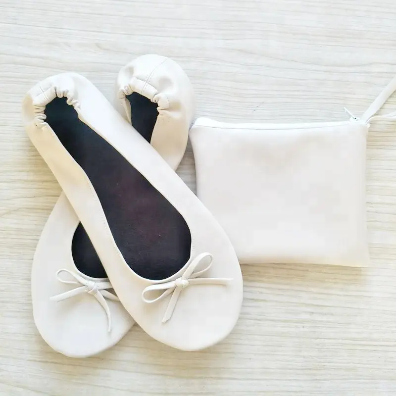 wedding door for guest thank you gift foldable flats roll up shoes with zip bag