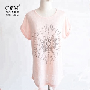<span class=keywords><strong>2018</strong></span> nueva llegada mujeres impresión túnica Casual vestido de algodón túnica - Product Image 1