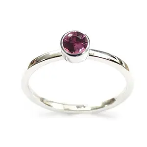 Moda simples colorido pedra 925 anel de prata esterlina