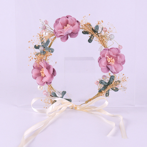 <strong>Hot</strong> <strong>pink</strong> Lily Flower Crown <strong>Headband</strong> with High Quality - Product Image 4