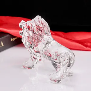 Crystal lion 3D animal Model for office decoration