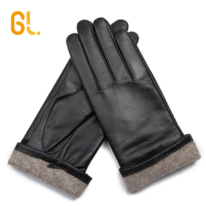 GL11 Female Black Dress Winter Real Leather <strong>Warm</strong> Driving <strong>Gloves</strong> Women - Product Image 4