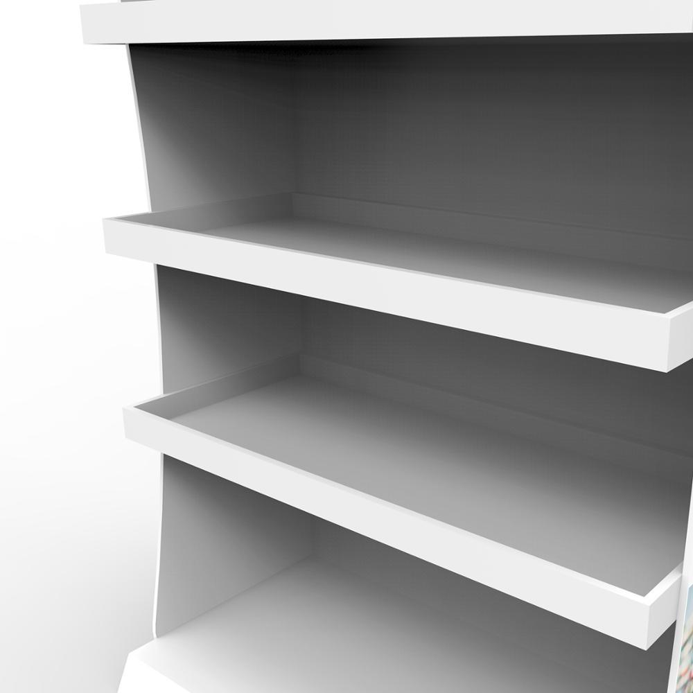 Customized Fashion White Paint Drug Floor Display Stand Wooden Display Shelf for Pharmacy — view 3