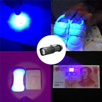 Senter UV LED 395nm Portabel Mini, Senter Kalajengking Pendeteksi Ultraviolet Portabel Dapat Diperbesar