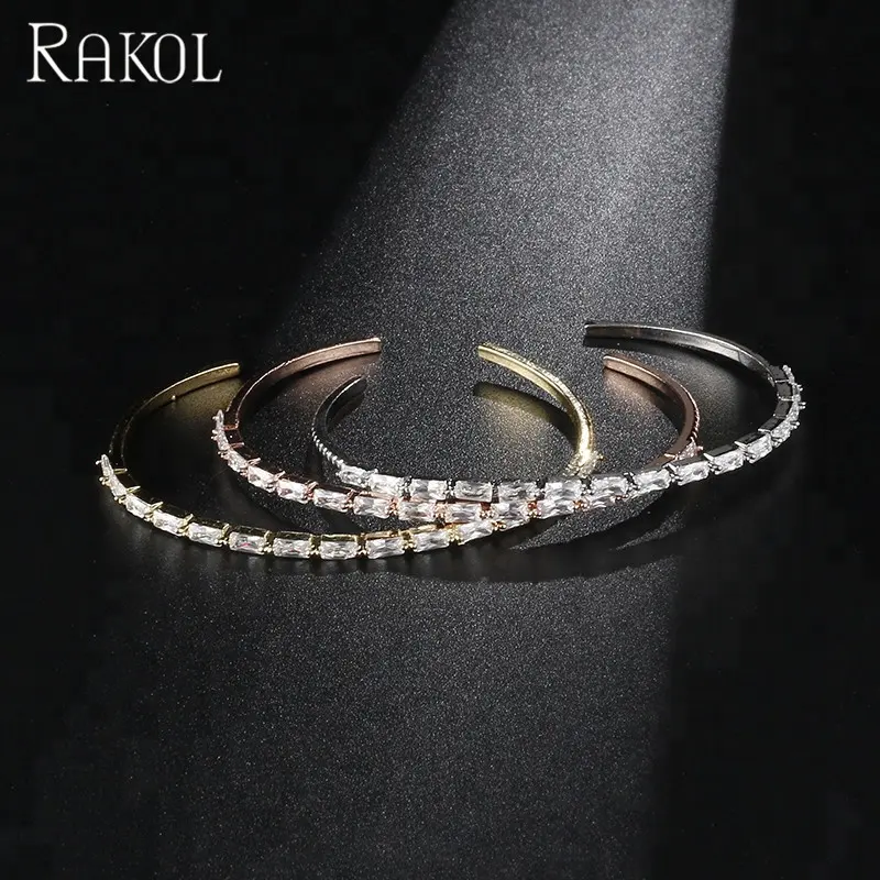 Rakol BP2005 Mode Zirconia Zilveren Kleur Armband Sieraden Voor Vrouwen