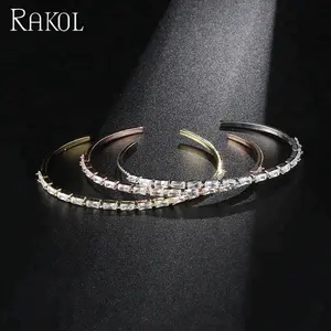 RAKOL BP2005 Fashion Cubic Zirconia silver Color Bracelet Bangle Jewelry for women