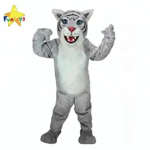 Funtoys CE לשני המינים למבוגרים תחפושת דמות מצוירת קמע נמר לבן