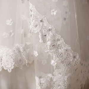 <span class=keywords><strong>Accessori</strong></span> da <span class=keywords><strong>sposa</strong></span> 2020 3 m avorio lunghi veli da <span class=keywords><strong>sposa</strong></span> con perline uno strato di pizzo fiori <span class=keywords><strong>velo</strong></span> da <span class=keywords><strong>sposa</strong></span> per <span class=keywords><strong>sposa</strong></span> - Product Image 5