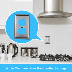 Shanghai Linsky 1-Gang Duplex Receptacle Stainless Steel <strong>Wall</strong> <strong>Plate</strong> for Indoor Use Single Pole US (7721) - Product Image 5