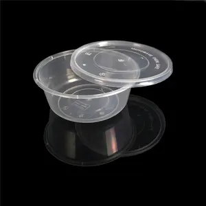 300ml microwavable plastic food container disposable plastic container fast food container round bowl with lid