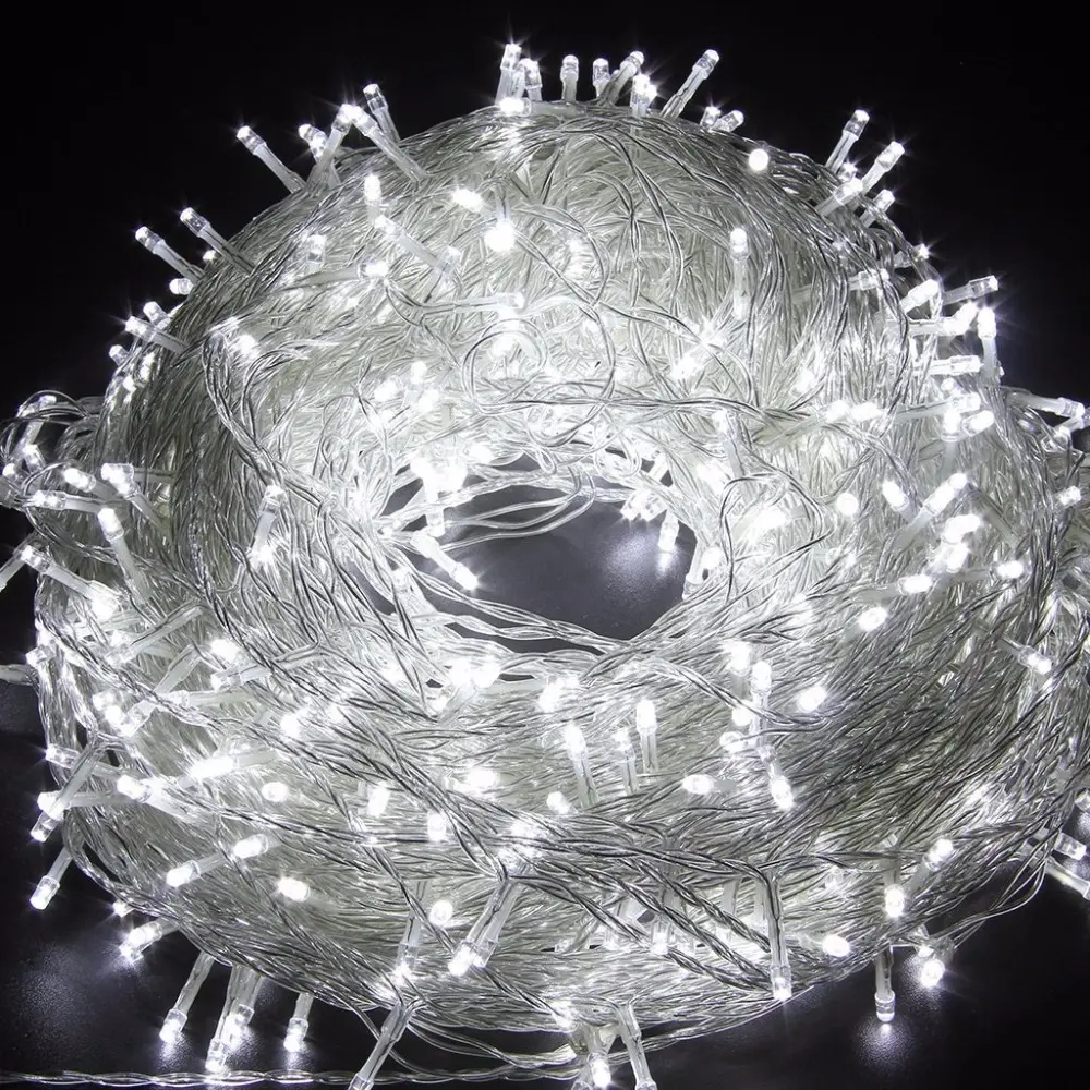 Tira de luces LED para decoración de boda, guirnalda de luces navideñas de 10M, 100, para exterior, árbol de Navidad
