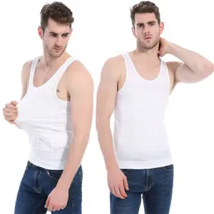 Colete masculino modelador de emagrecimento, camiseta base, camada slim, compressão muscular, elástica