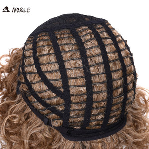 <span class=keywords><strong>Noble</strong></span> oro capelli sintetici di colore naturale crespo onda riccia resistente al calore parrucca sintetica bionda - Product Image 6