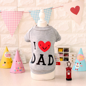 <span class=keywords><strong>J</strong></span>'aime MAMAN Et PAPA Mignon Chiot Chien Automne Vêtements Pour Animaux de Compagnie - Product Image 2