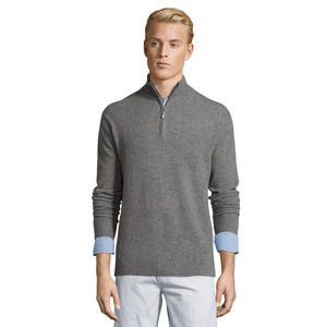 Cashmere Quarter Zip <strong>Turtle</strong> <strong>Neck</strong> <strong>Jumper</strong> Pullover <strong>for</strong> <strong>Men</strong> - Product Image 1