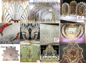 Or <span class=keywords><strong>en</strong></span> <span class=keywords><strong>bois</strong></span> acrylique décoration de support de toile de fond de mariage arc fabriqué <span class=keywords><strong>en</strong></span> Foshan - Product Image 6