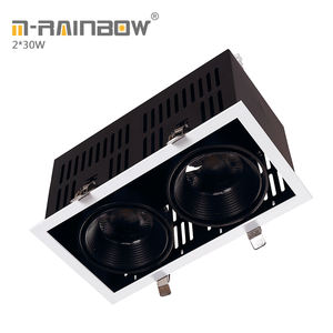 Rectángulo ajustable cob rejilla punto 30 W 60 W 90 W parrilla empotrada led abajo luz <span class=keywords><strong>2</strong></span>*30 w cob iluminación led red - Product Image 3