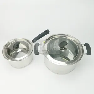 surgical cookware 18/20/22/24cm straight shape 3 layer 16cm warmer stainless steel milk boiling pot saucepan with single handle