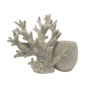Escultura de Coral Artificial em Resina Anêmona do Mar Ornamento Feito à Mão Pintado à Mão Estilo Amor Decoração para Casa - Product Image 2