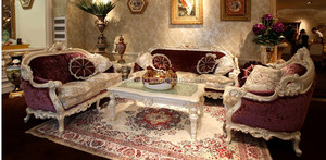 Tocador de madera clásico francés, mesa de maquillaje con espejo/juego de mesa de tocador de tallado blanco romántico/juego de dormitorio morado - Product Image 4